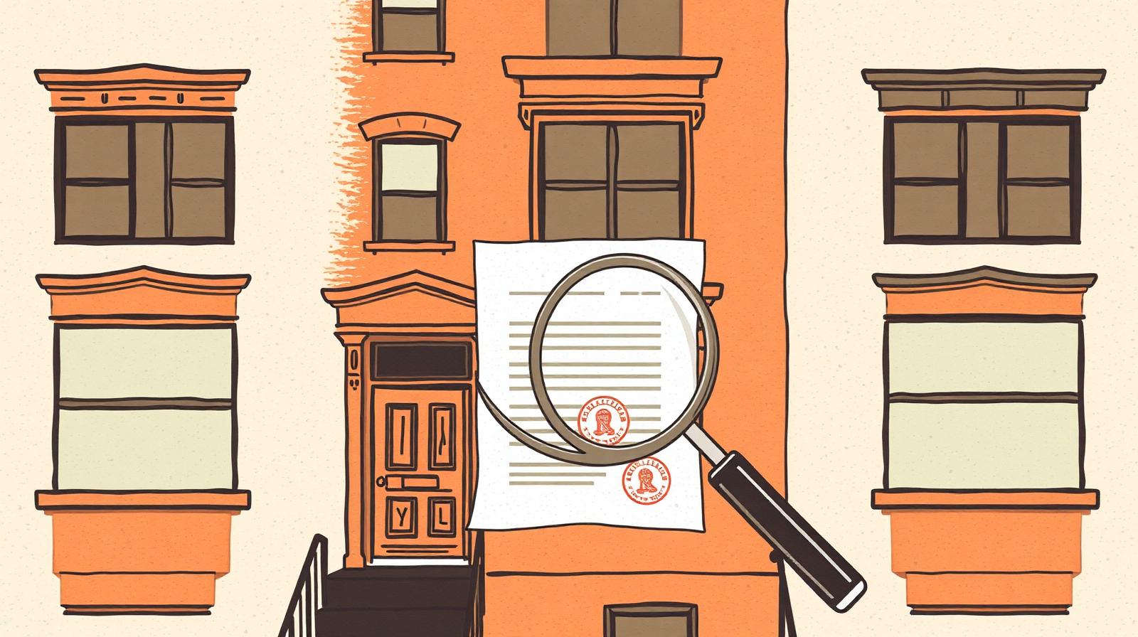 Abstract gradient cover representing rent regulation verification